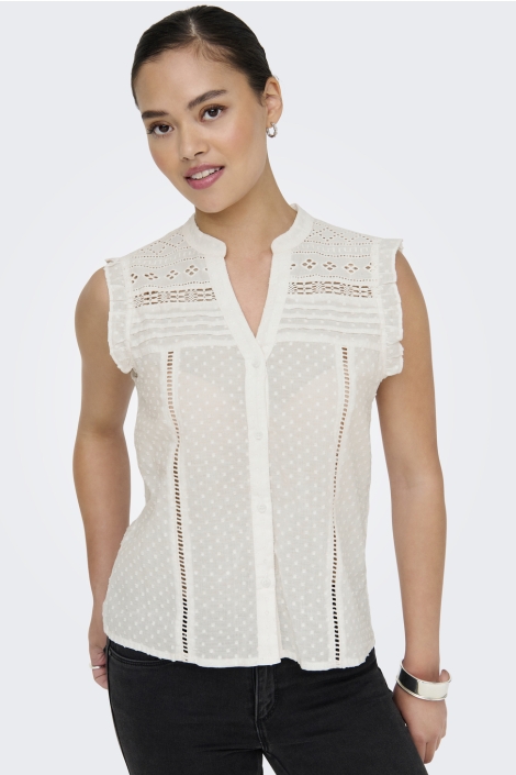 Only onlevelyn sl v-neck top ox wvn